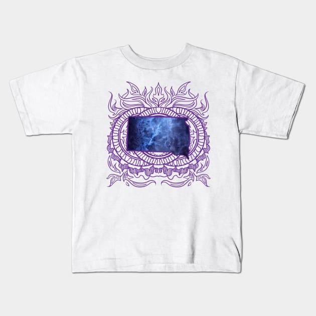 South Dakota Mandala Kids T-Shirt by Manfish Inc.